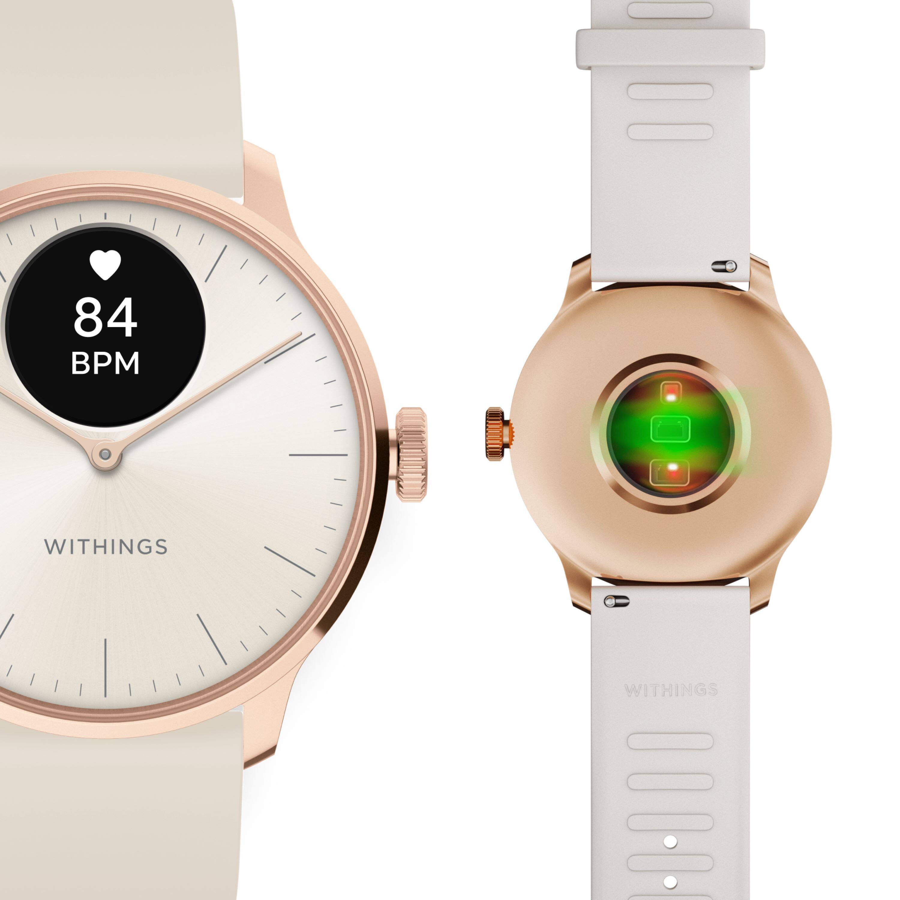 Alt View 1. Withings - ScanWatch Light -  Daily Health Hybrid Smartwatch - 37mm - Sand/Rose Gold.