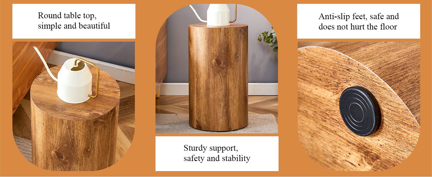 - Round table top, simple and beautiful
- Sturdy support, safety and stability
- Anti-slip feet, safe and does not hurt the floor