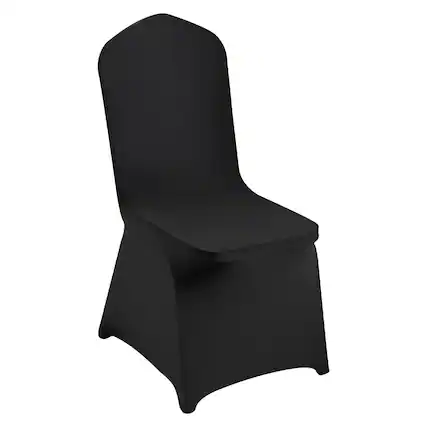 Front. VEVOR - Stretch Spandex Folding Chair Covers, Universal Fitted Chair Cover, Removable Washable Protective Slipcovers, for Dining - Black.