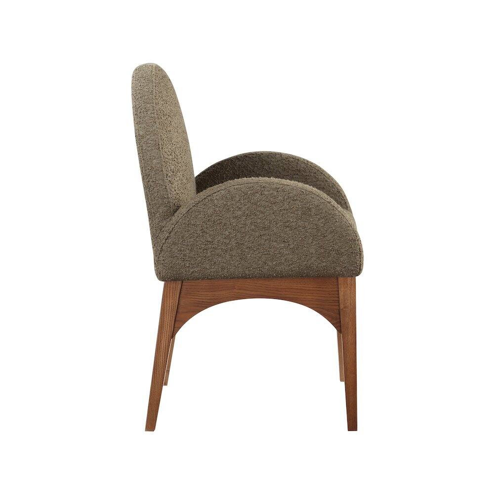 Alt View 3. Meridian Furniture - Waldorf Olive Boucle Fabric Dining Chair - Green.