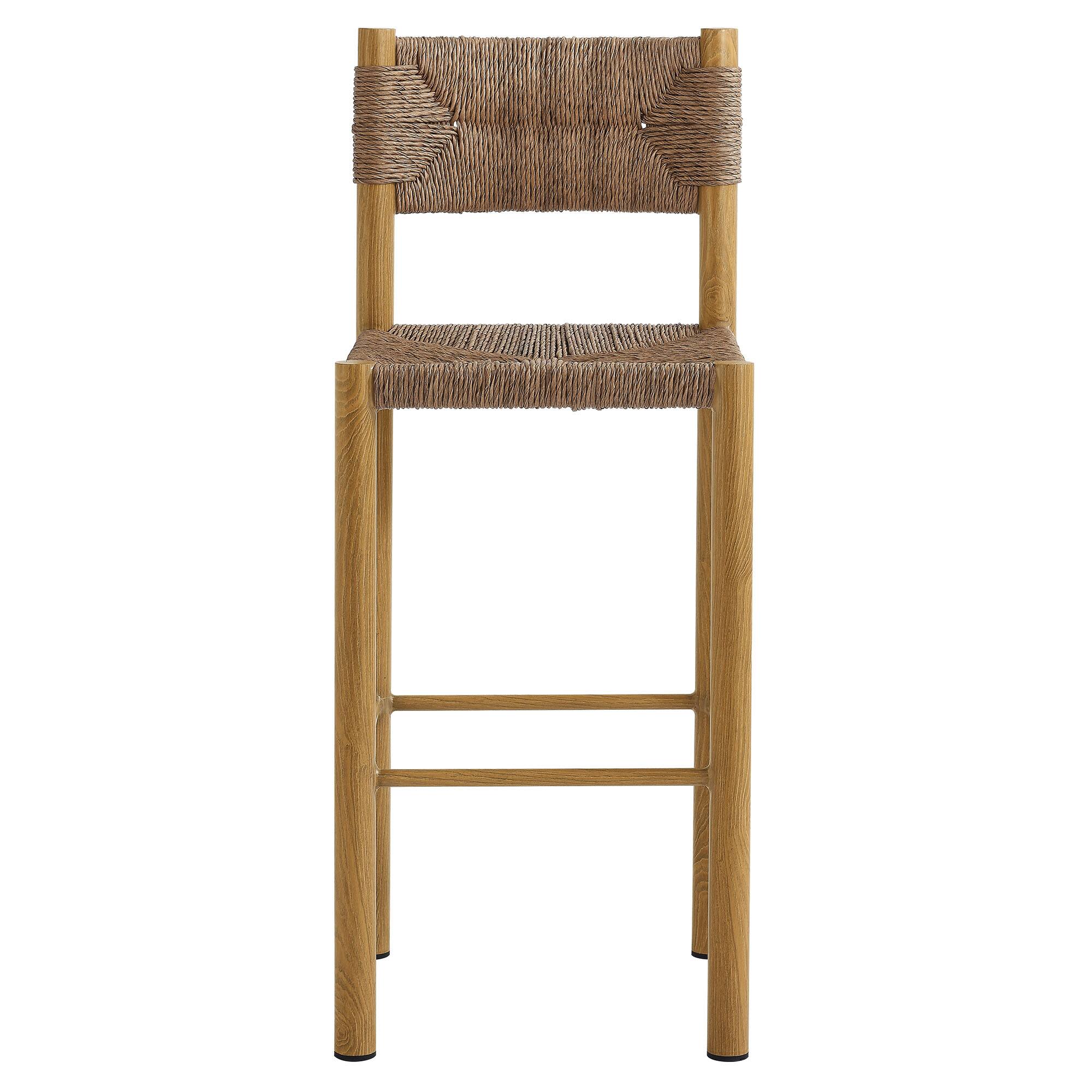 Alt View 6. Modway - Parkland Outdoor Patio Rattan and Aluminum Bar Stools Set of 2 by Modway - Natural.
