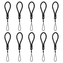 Unique Bargains - 10pcs Phone Lanyards Finger Strap, Short Anti-loss Hanging Rope for Phone, Key, Flashlight, USB Badge - Black