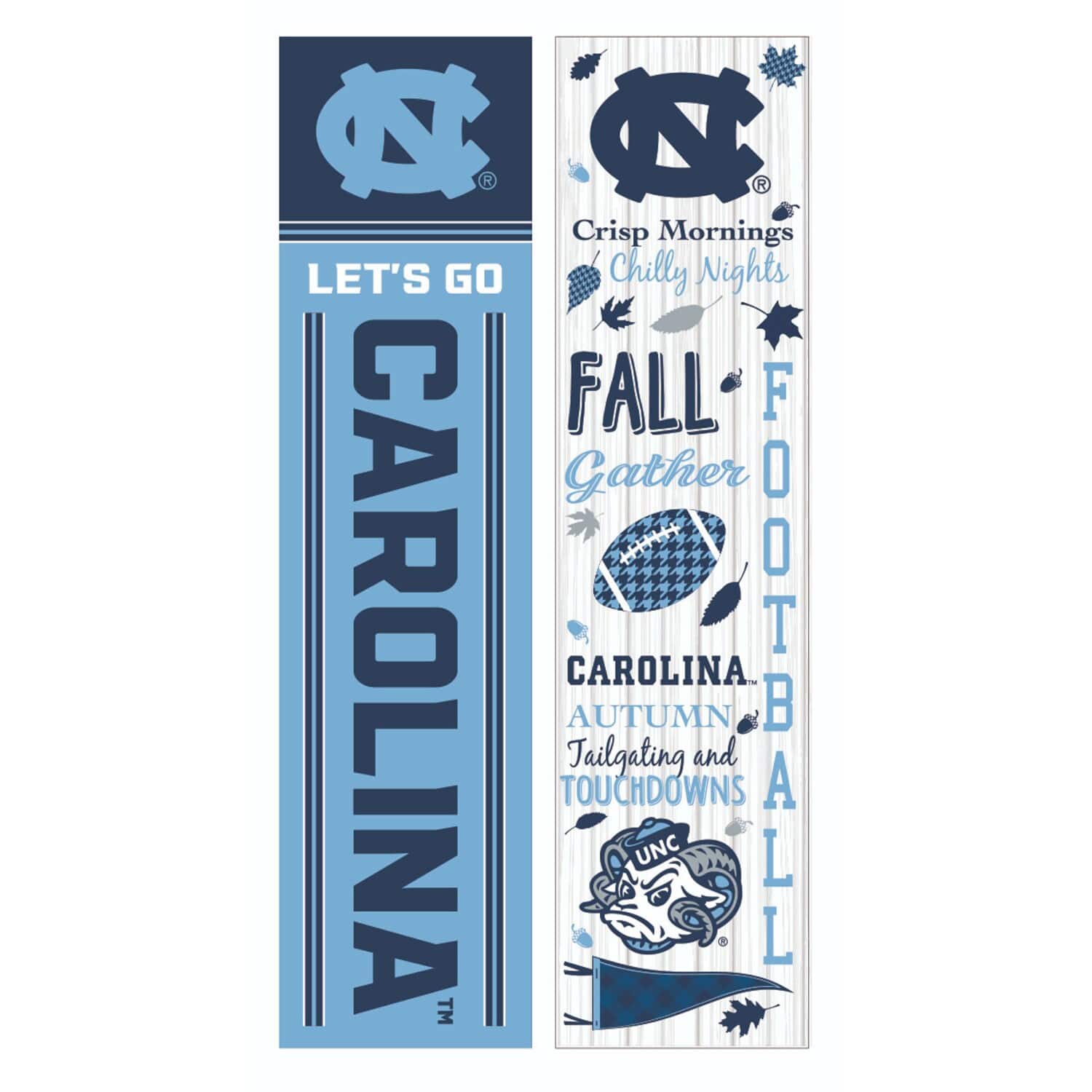Evergreen Enterprises - North Carolina Tar Heels 47" Double Sided Fall Leaner Fan Sign - Multicolor