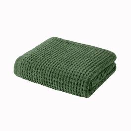 Gracie Mills - Dorian Waffle Weave Solid Chenille Throw - Green