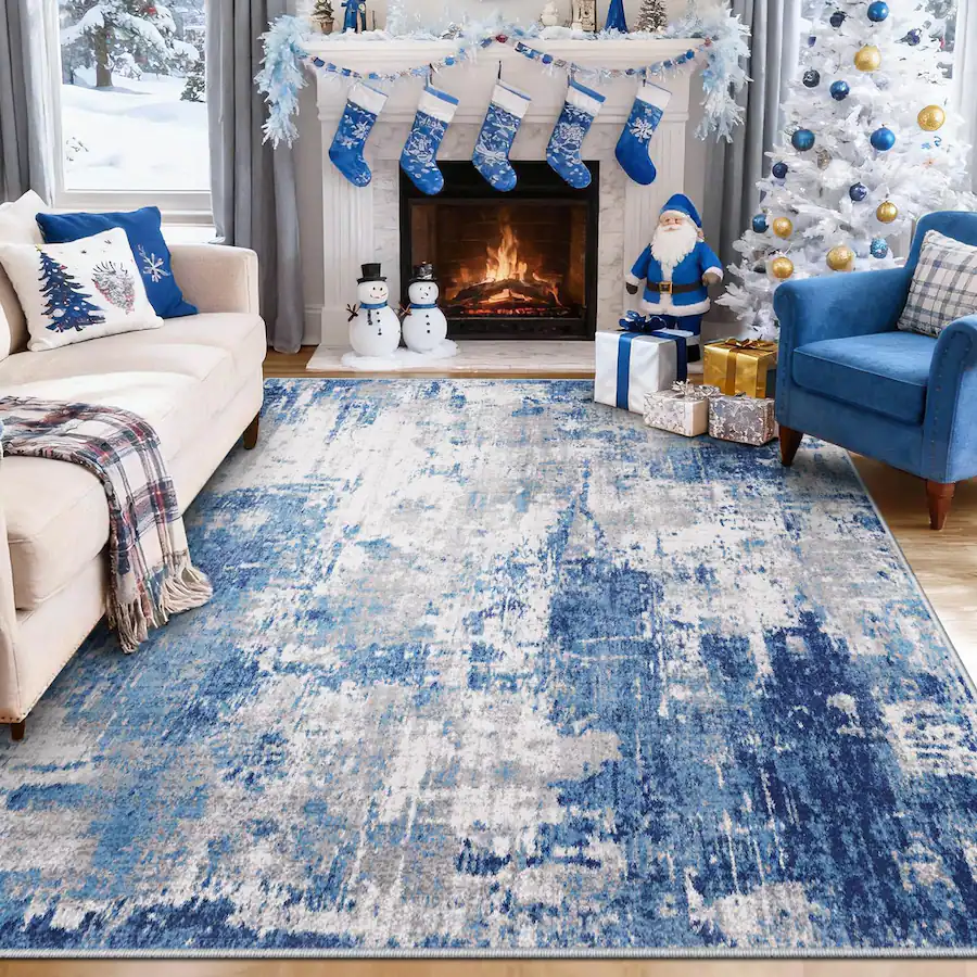 PARKER SLATER Washable Area Rugs Non Slip Modern Abstract Soft Living ...