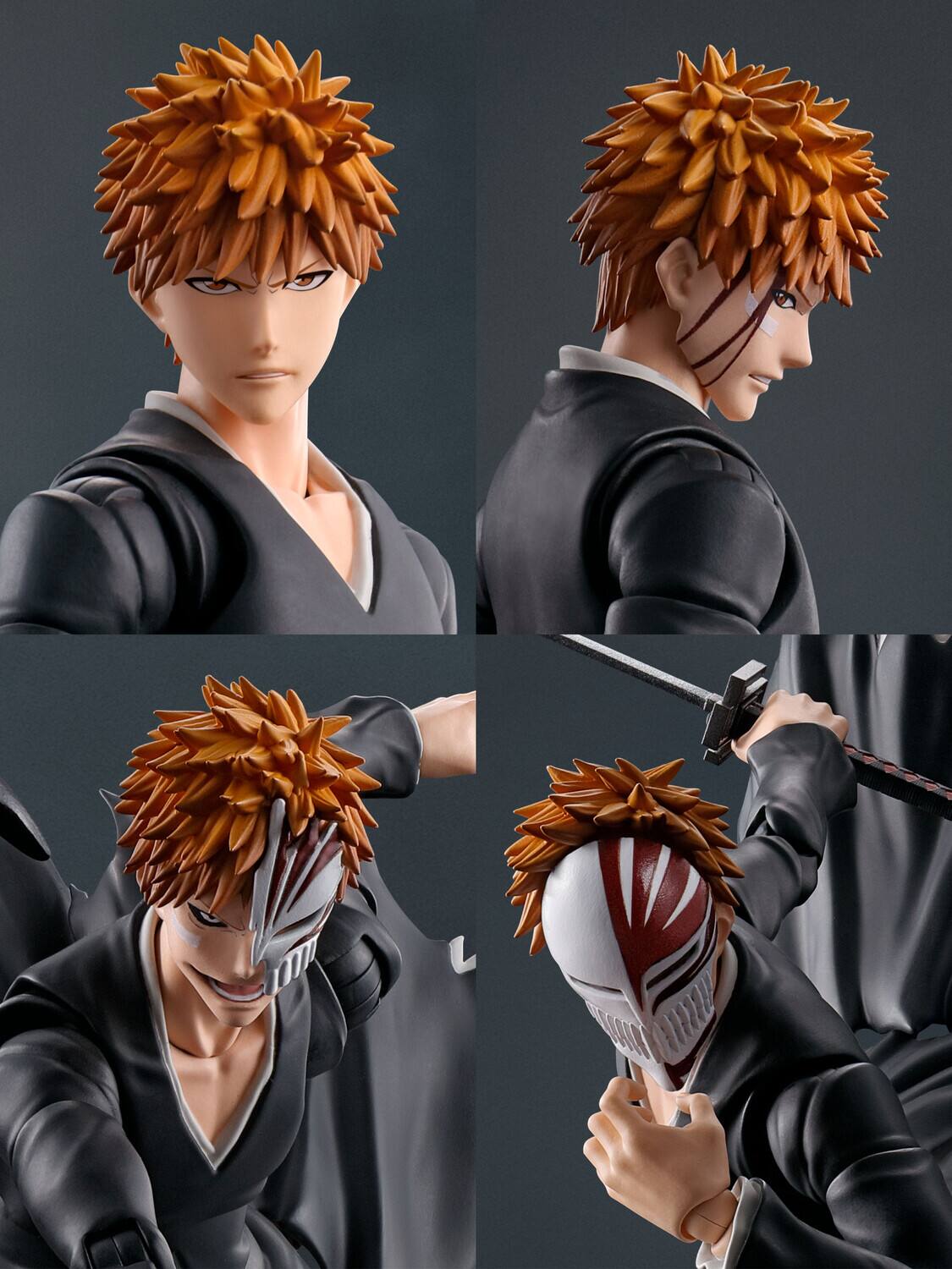 Alt View 4. Bandai - Tamashii Nations - Bleach - S.H.Figuarts - Ichigo Kurosaki (Getsuga Tensho) Action Figure   - Collectibles - Multicolor.