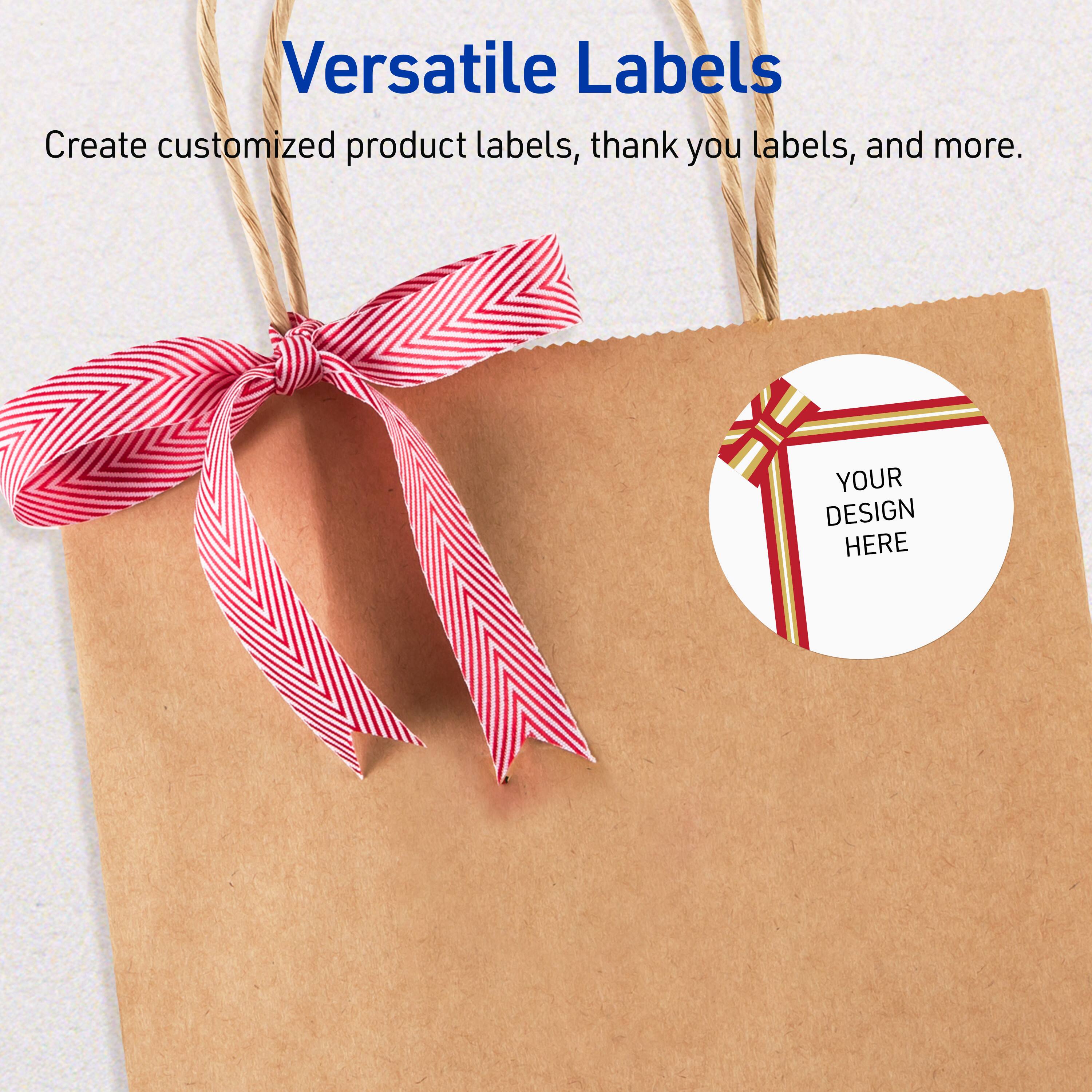 Versatile Labels  
Create customized product labels, thank you labels, and more.  
YOUR DESIGN HERE