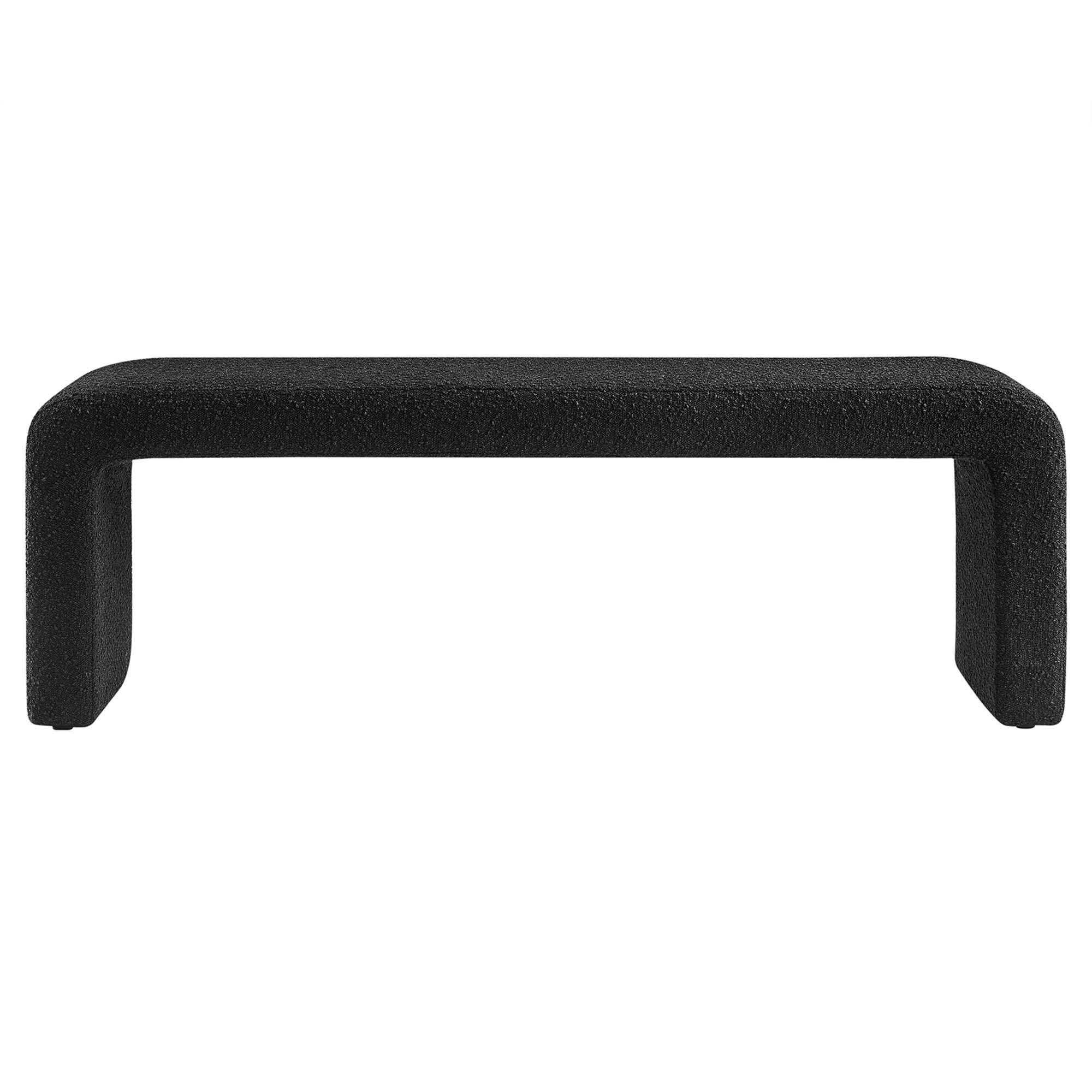Alt View 1. Modway - Simba Boucle Fabric Waterfall Long Bench by Modway - Black.