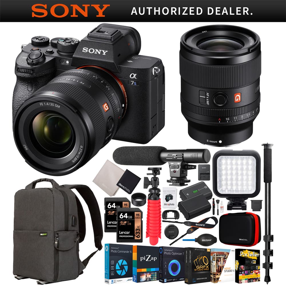 Sony - a7S III Mirrorless Full Frame Camera +FE 35mm F1.4 GM Lens SEL35F14GM Kit Bundle