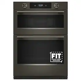 KitchenAid - 30" Smart Built-In Electric Combination Wall Oven with Microwave and Intelligent Cooking Camera - Black Ore