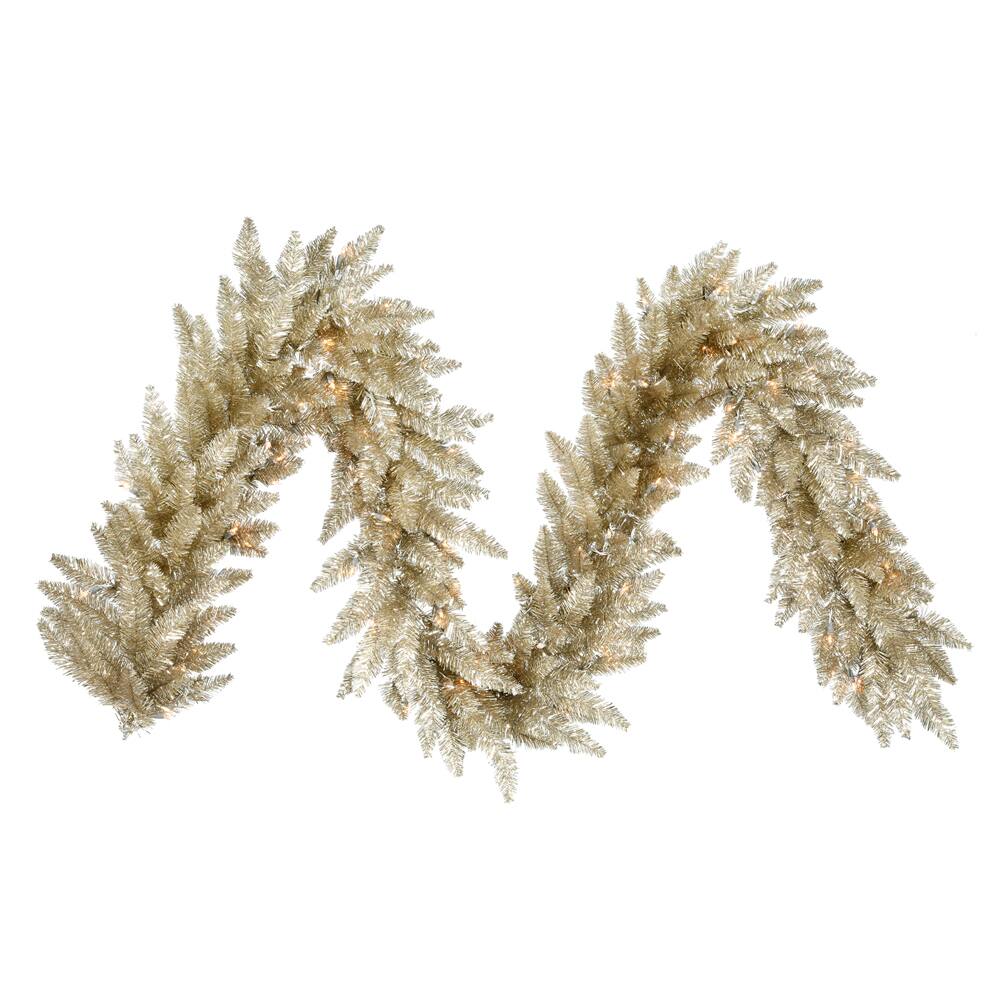 Front. Vickerman - Vickerman 9'x14" Champagne Garland 250 Tips - Champagne.
