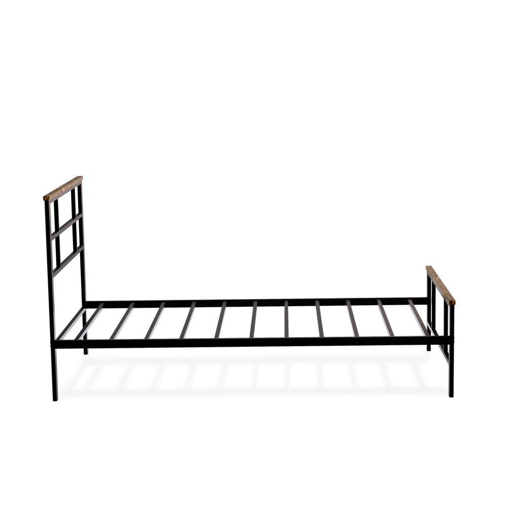 Alt View 1. East West Furniture - Ingram Modern Bed Frame with 4 Metal Legs - High-class Bed Frame in Powder Coating Black Color - Black.