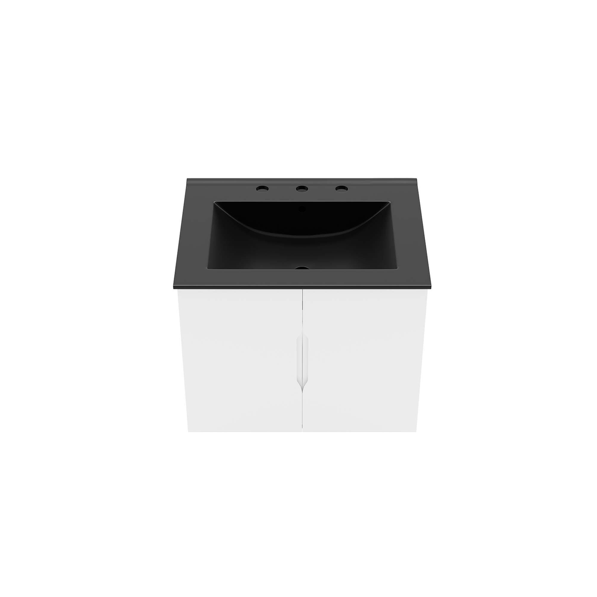Alt View 4. Modway - Vitality Bathroom Vanity Basin Included by Modway - White Black.