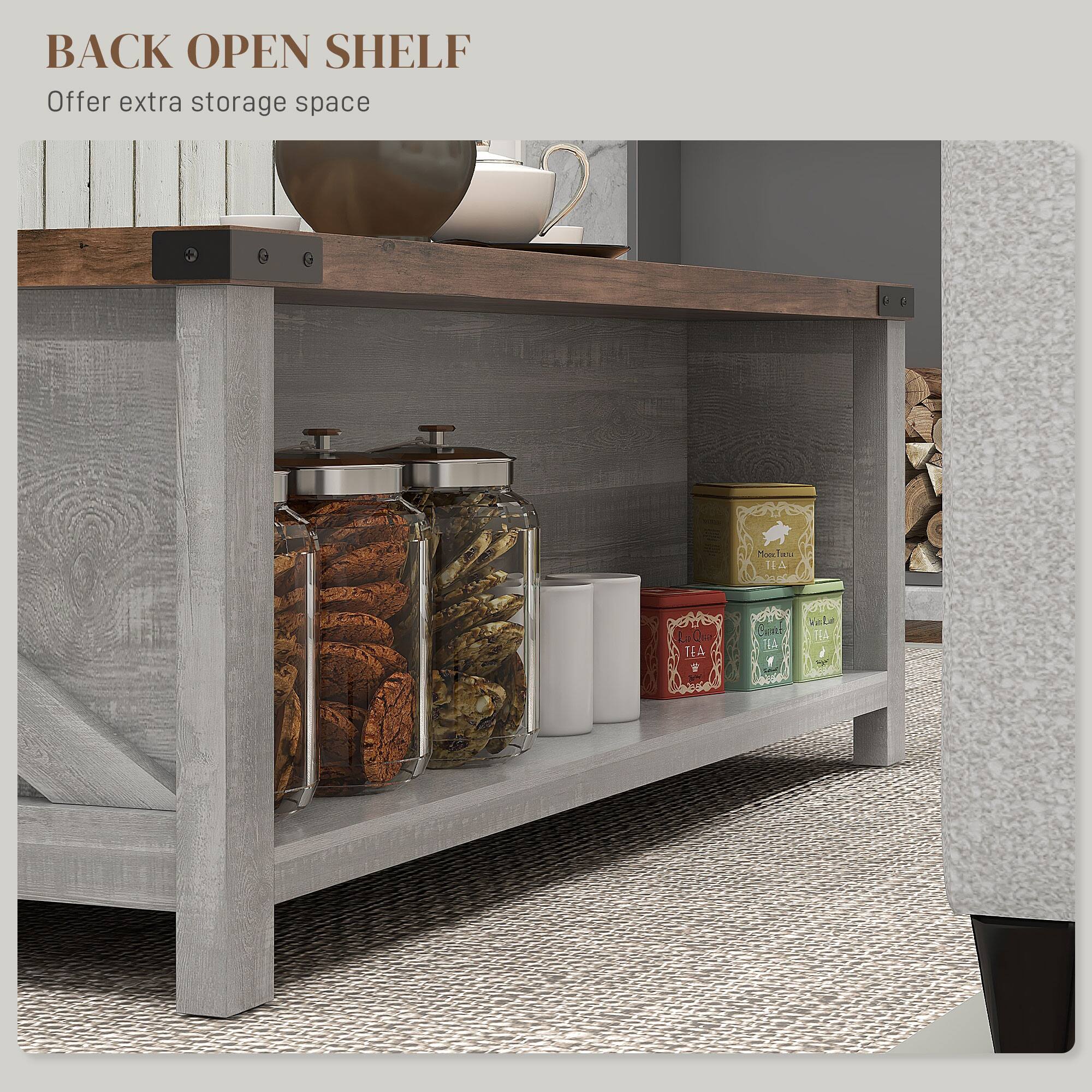 BACK OPEN SHELF  
Offer extra storage space