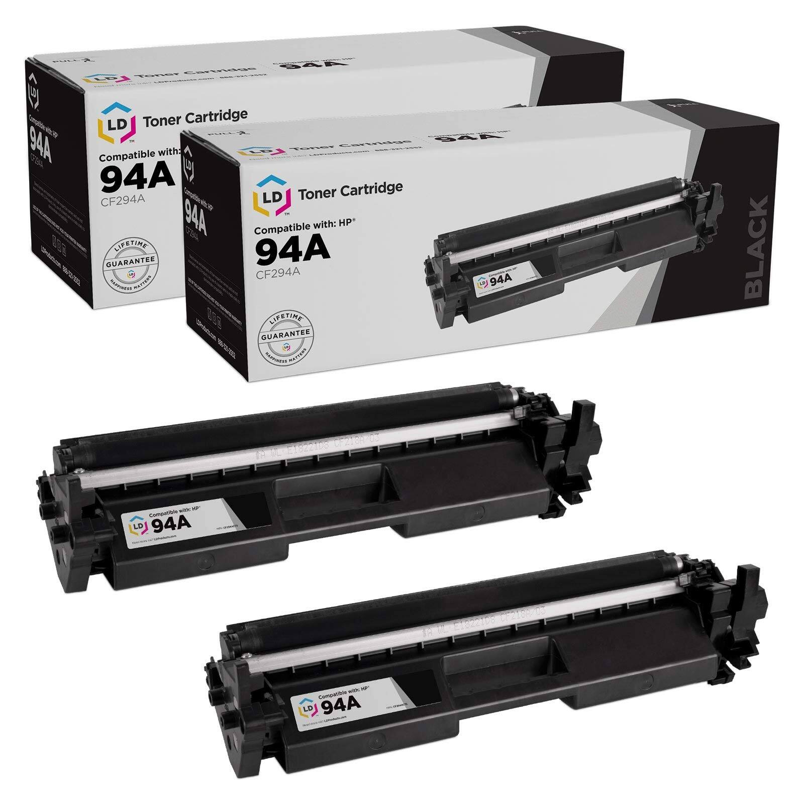 LD Toner Cartridge 94A  
Compatible with: HP*  
CF294A  
LIFETIME GUARANTEE  

LD Toner Cartridge 94A  
Compatible with: HP*  
CF294A  
LIFETIME GUARANTEE  

BLACK