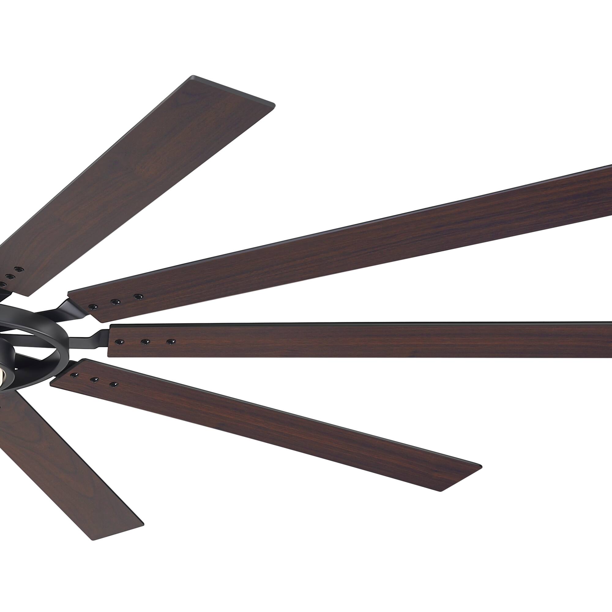 Alt View 9. Breezary - 80-Inch Large Ceiling Fan with LED Light, 10 Blades, DC Motor, Reversible Airflow, 6 Speeds, Timer and Remote Control - Black and Walnut.