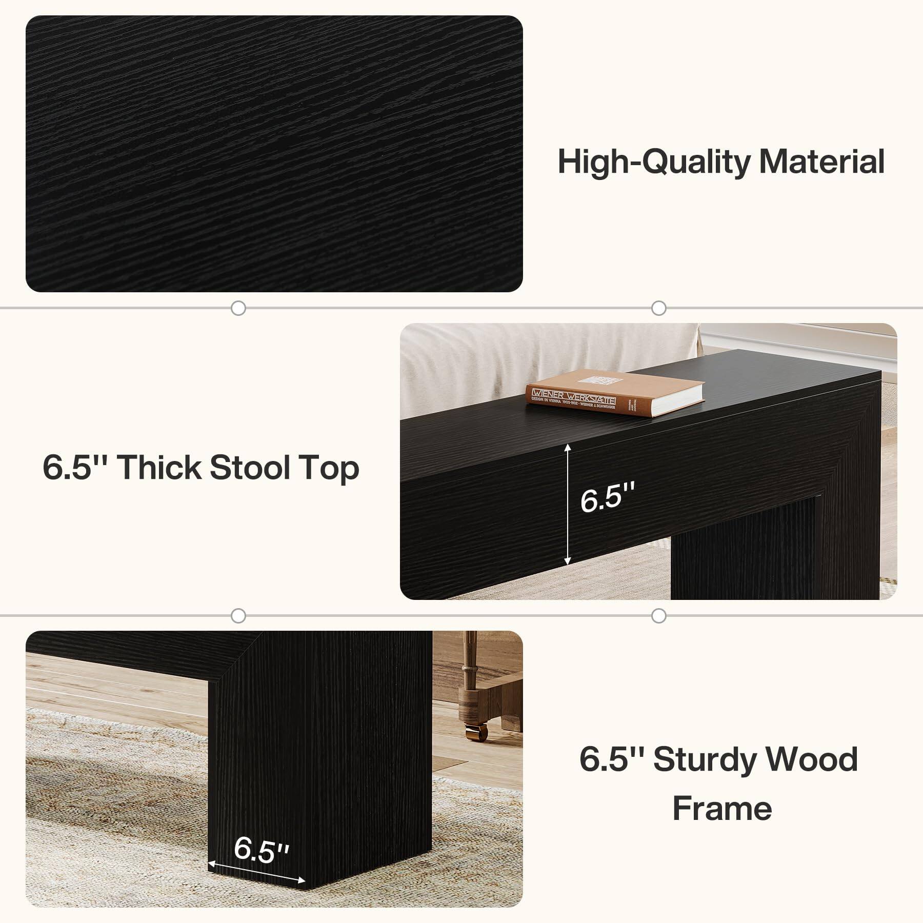 High-Quality Material

WENER WERKSTATE MAYSU

6.5" Thick Stool Top

6.5" Sturdy Wood Frame