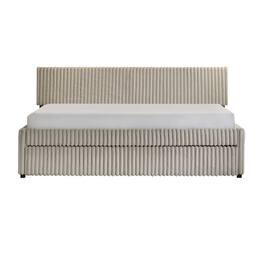 Picket House Furnishings - Amelia Twin Daybed with Trundle in Corduroy Beige - Beige