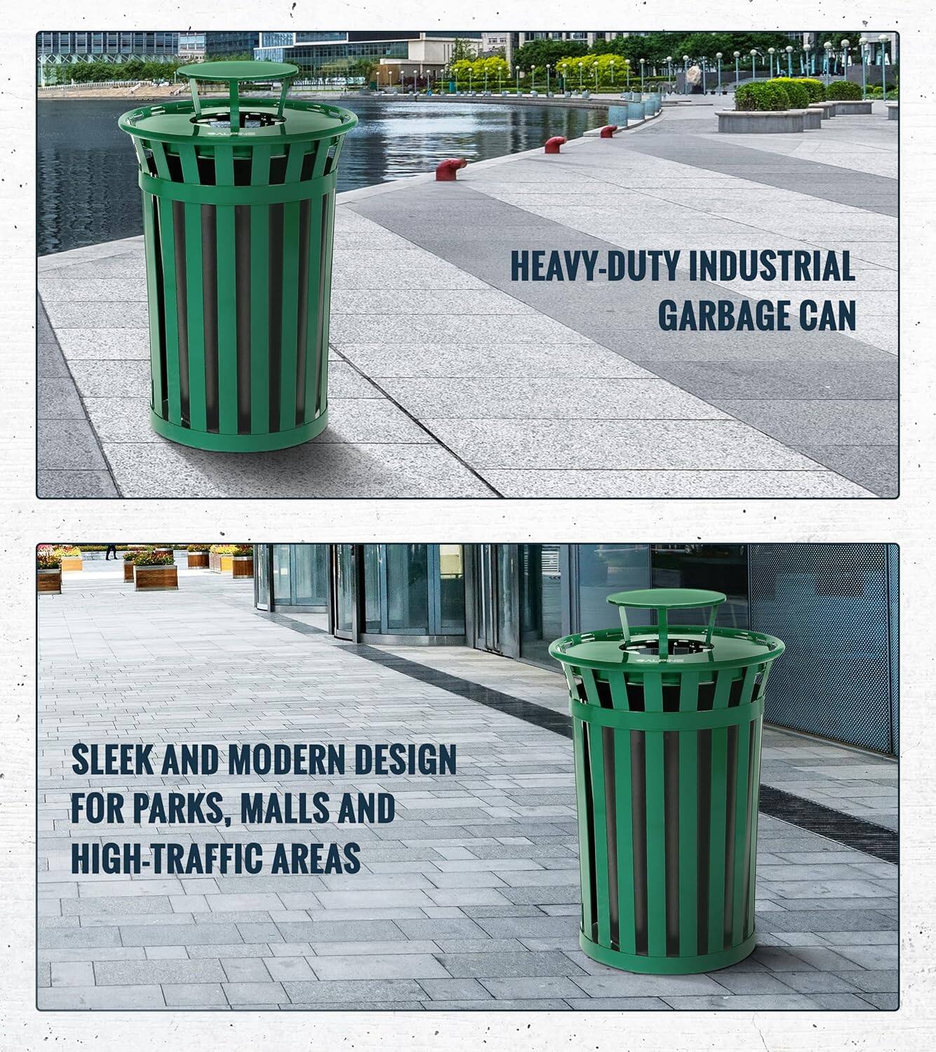 HEAVY-DUTY INDUSTRIAL GARBAGE CAN
SLEEK AND MODERN DESIGN FOR PARKS, MALLS AND HIGH-TRAFFIC AREAS