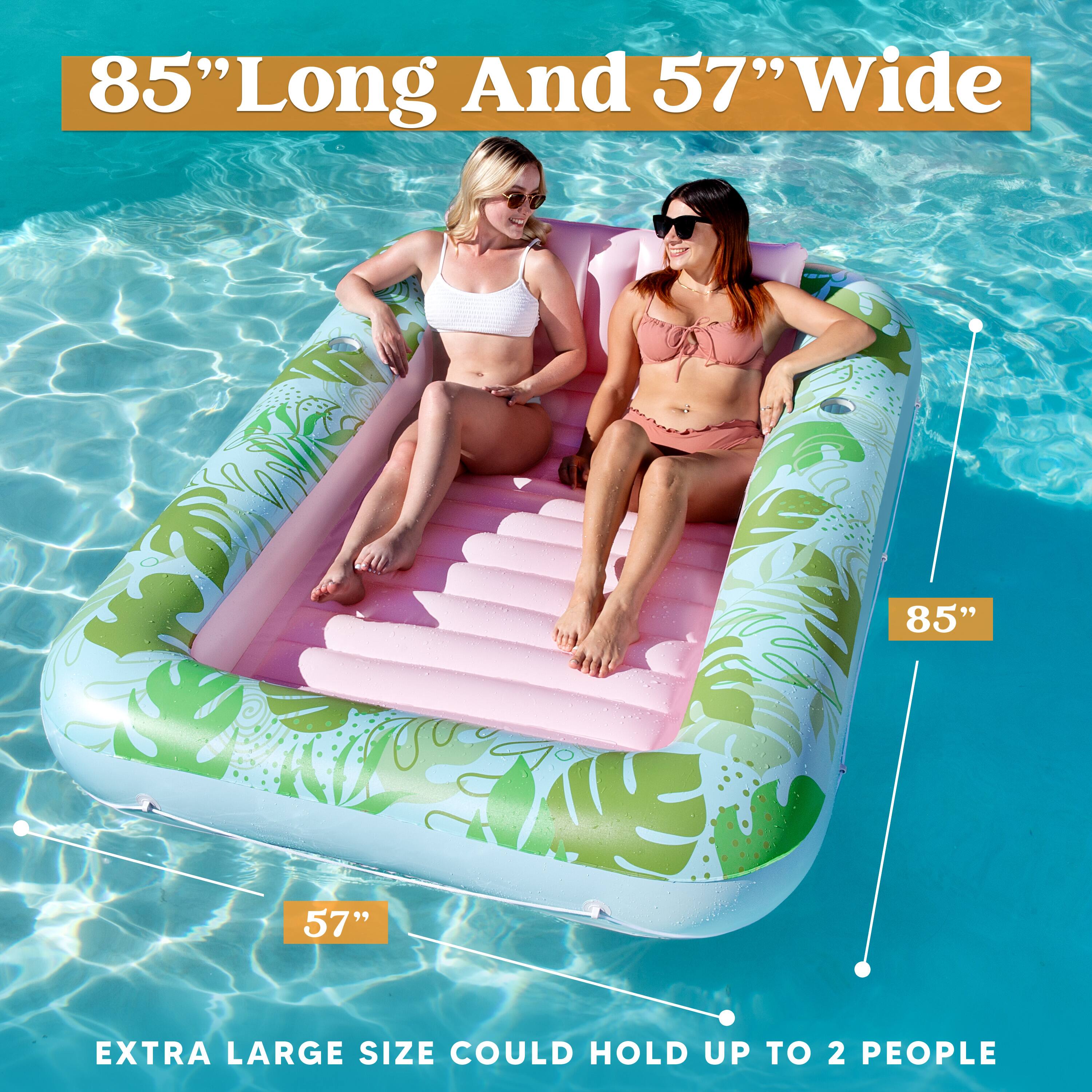 85" Long And 57" Wide

EXTRA LARGE SIZE COULD HOLD UP TO 2 PEOPLE