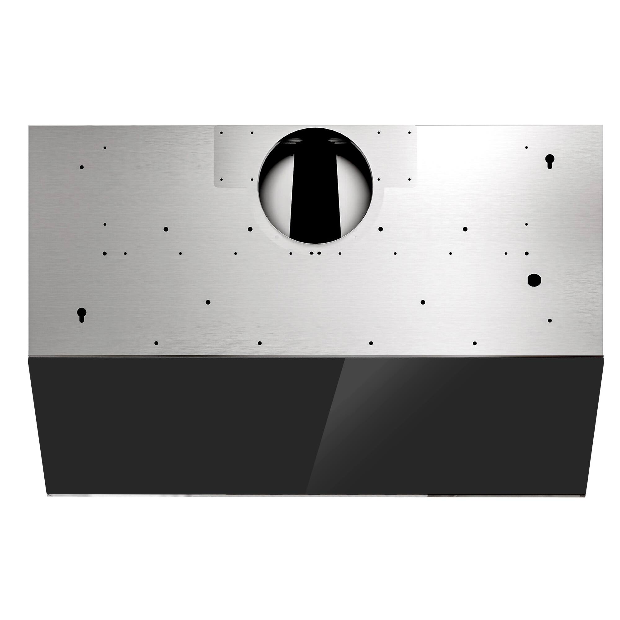 Back. Onefly - 36 inches - Ducted - Under Cabinet Range Hood - Black Tempered Glass.