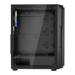 Mirfee - Mid-Tower ATX Gaming Case with 4 x 120mm ARGB Fans - Tempered Glass Side Panel - Black