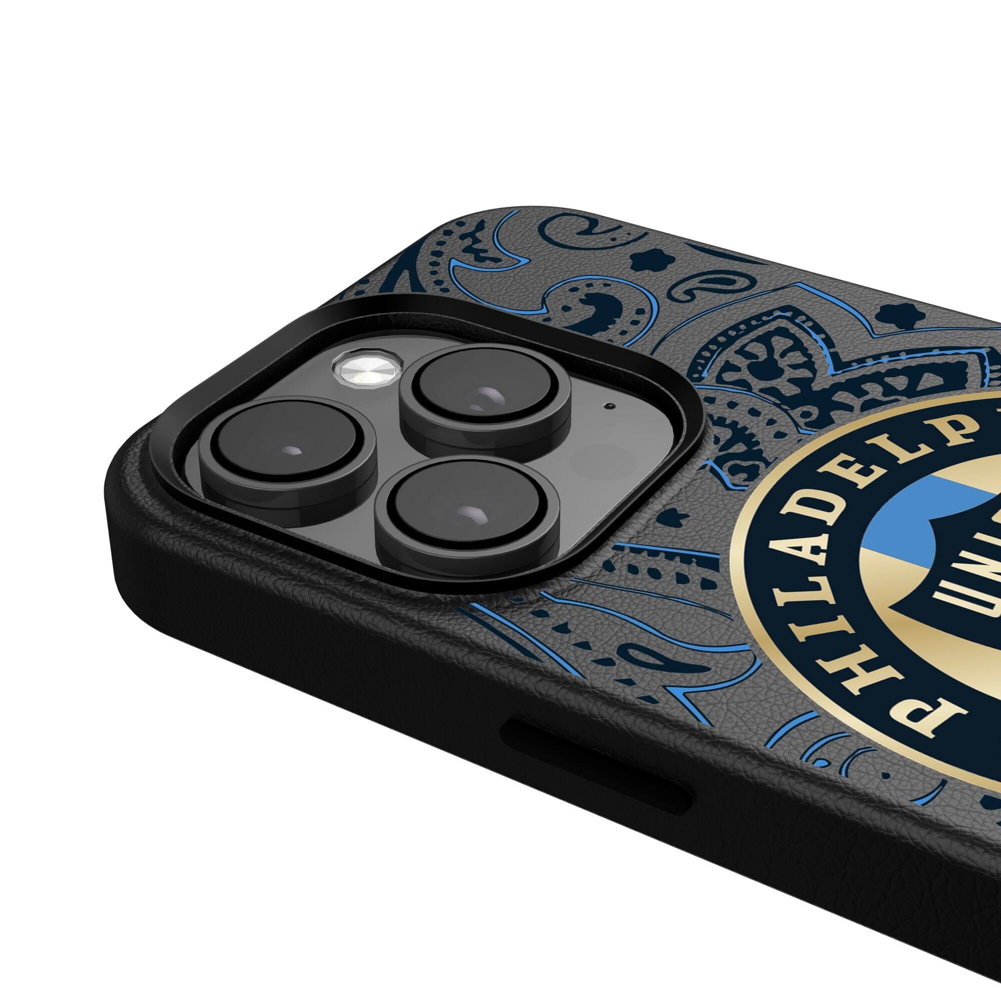Alt View 3. Keyscaper - Black Philadelphia Union iPhone Magnetic Bump Case - 15 - Black.
