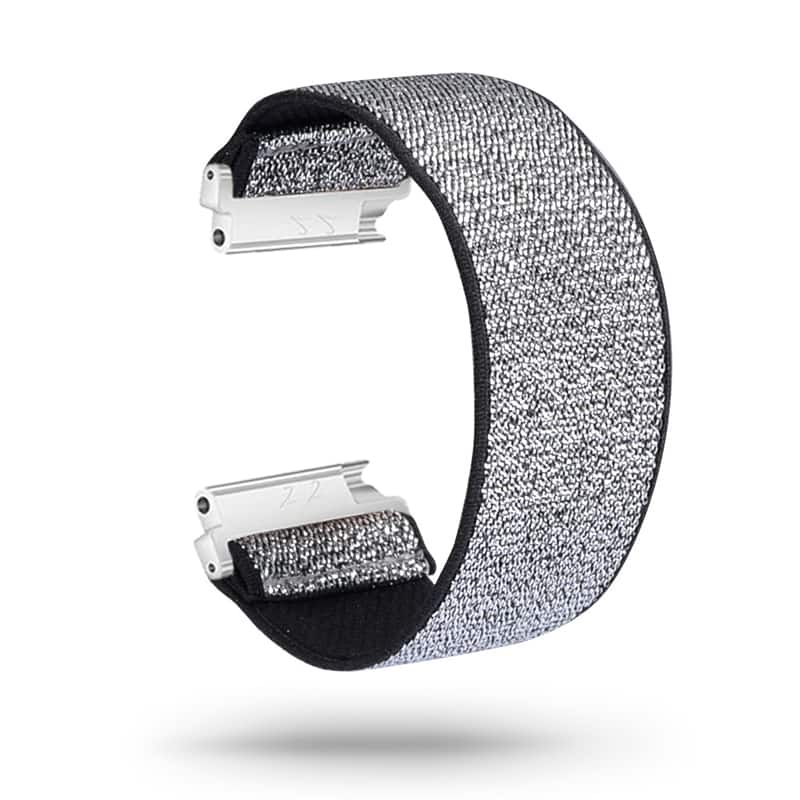 StrapsCo - Stretch Band Nylon Watch Strap For Fitbit Versa & Versa 2 - Silver Sparkles price history on PriceWatchPro