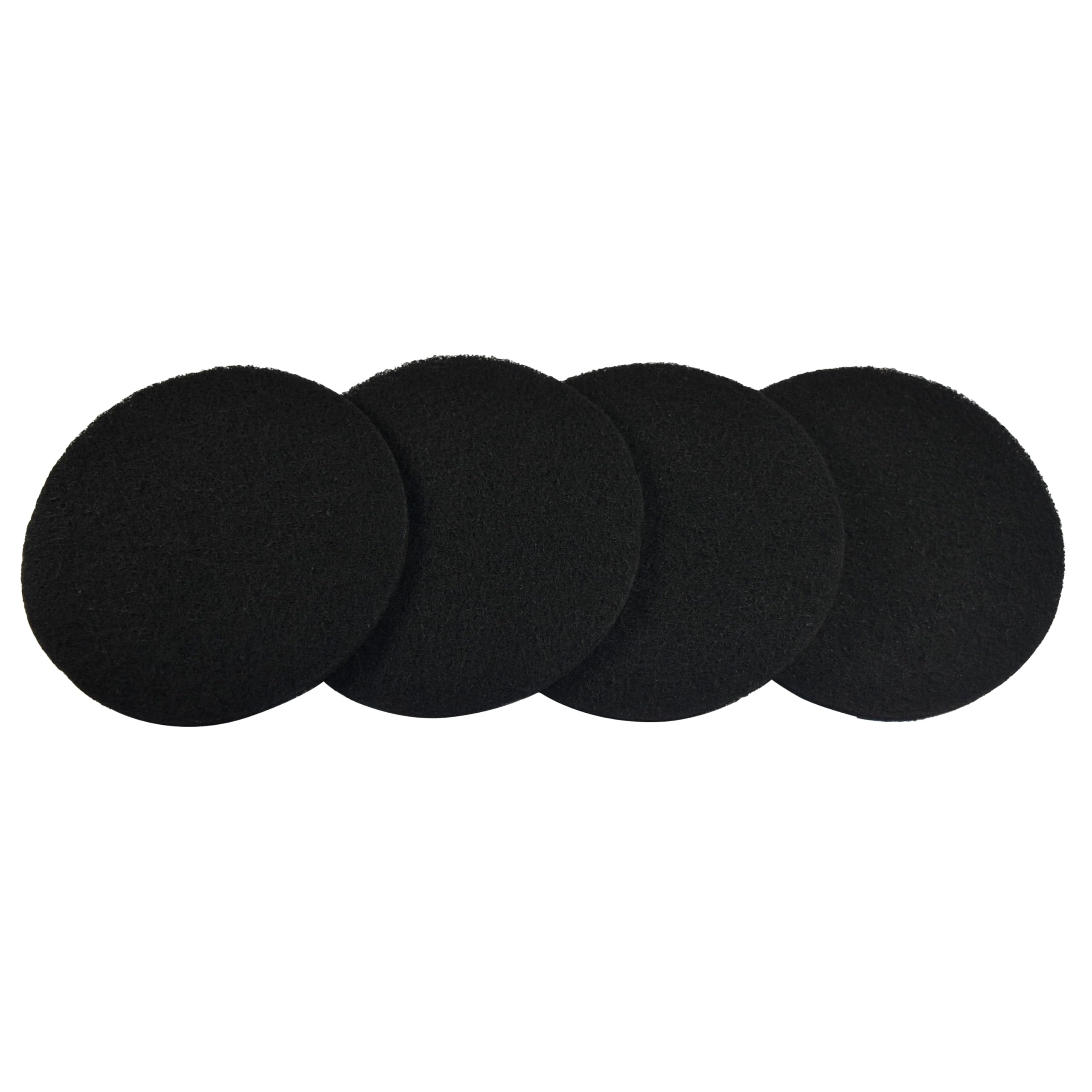 Angle. HQRP - 4-Pack Activated Carbon Litter Box Filters for Petmate Booda Dome - Pre-Cut Charcoal Odor Control - Black.