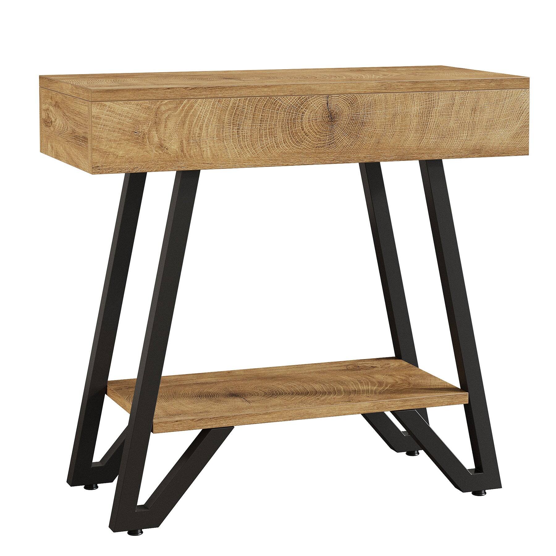 Alt View 3. Tribesigns - End Table with Adjustable Feet, Space-Saving Design and Rectangular Top for Living Room and Study - Brown.