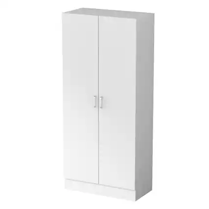 Front. FUFU & GAGA - FUFU&GAGA Minimalist Wardrobe with Anti - Tip & Hanging Rod - White.