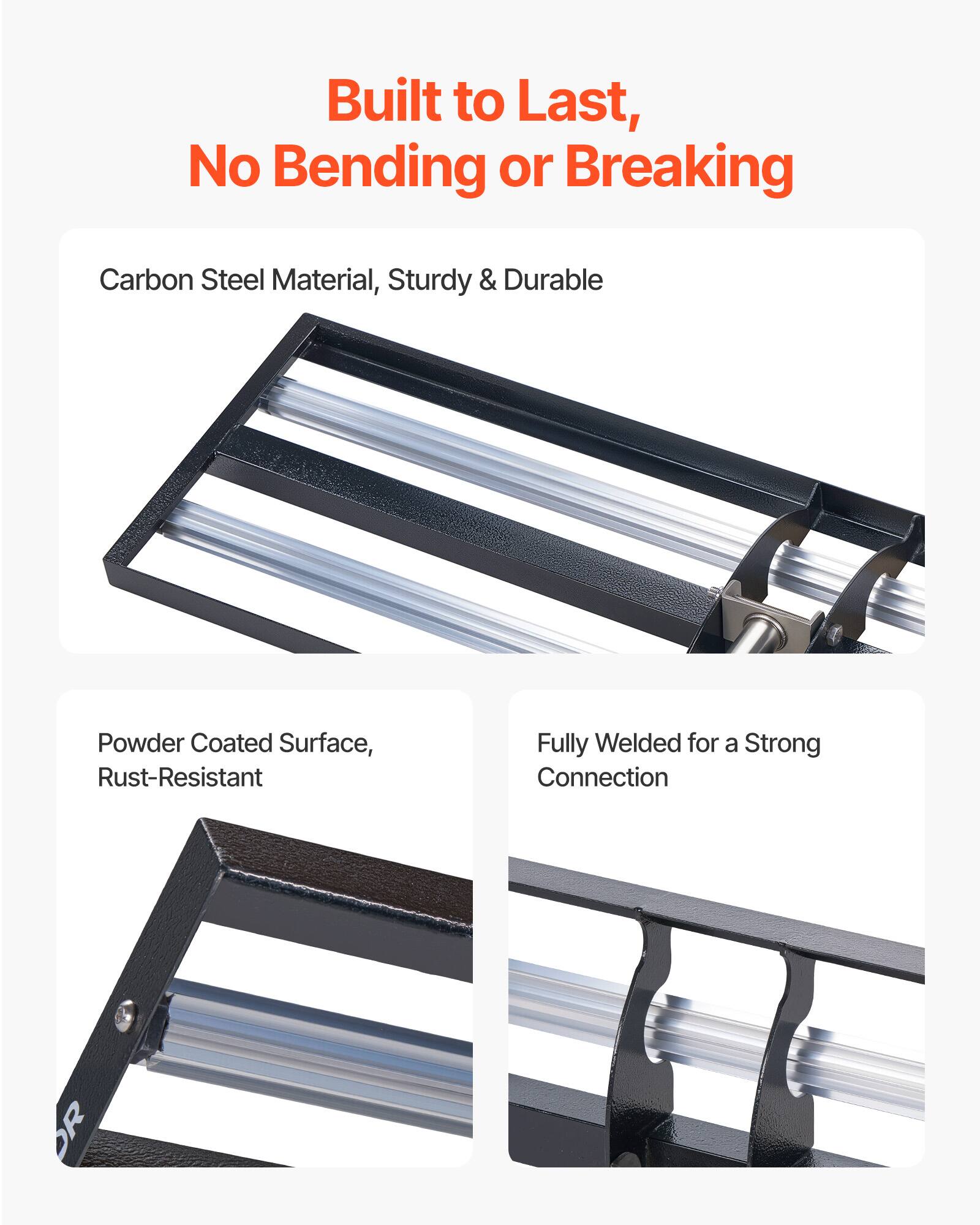 Built to Last, No Bending or Breaking

- Carbon Steel Material, Sturdy & Durable
- Powder Coated Surface, Rust-Resistant
- Fully Welded for a Strong Connection