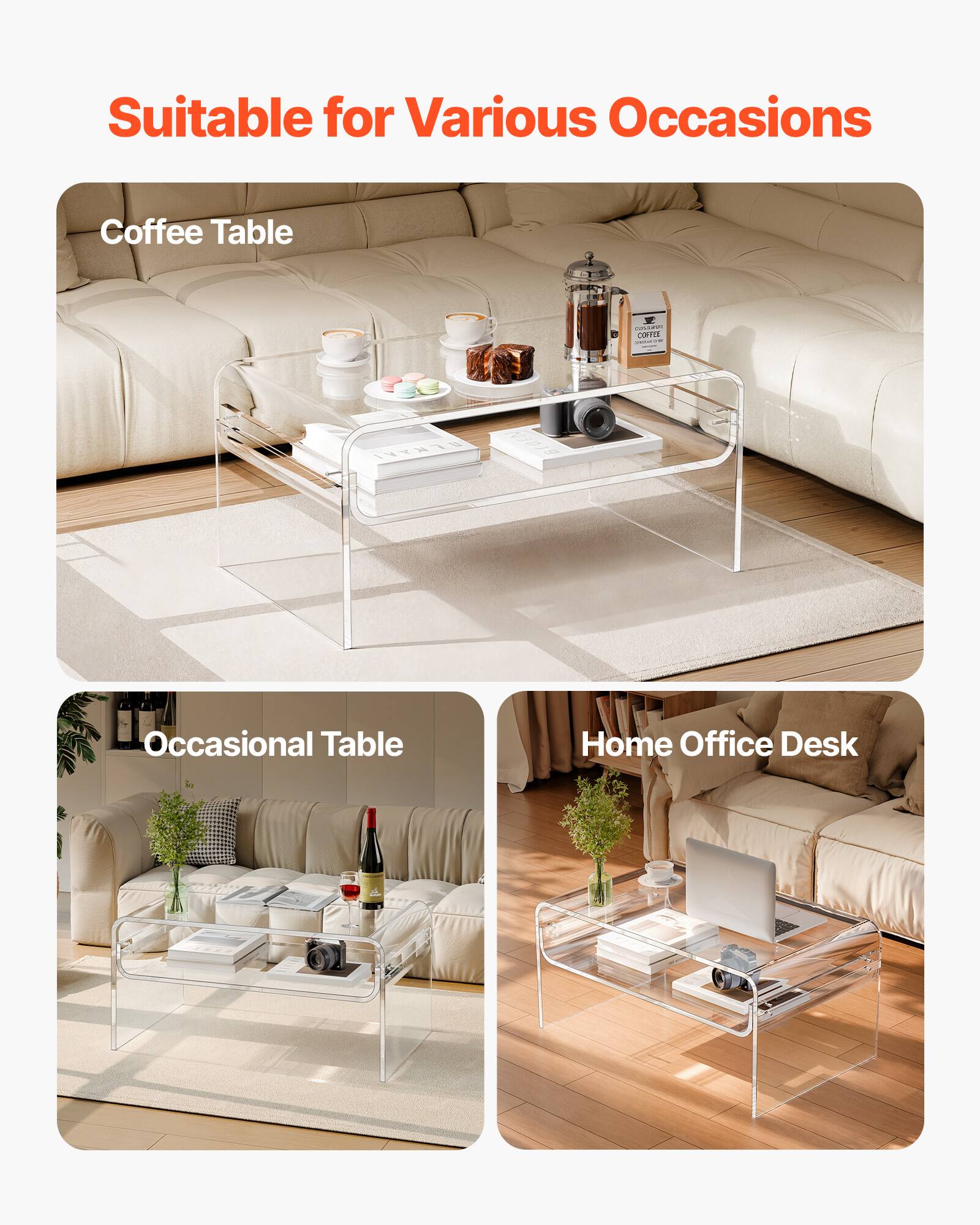 Suitable for Various Occasions

Coffee Table

Occasional Table

Home Office Desk