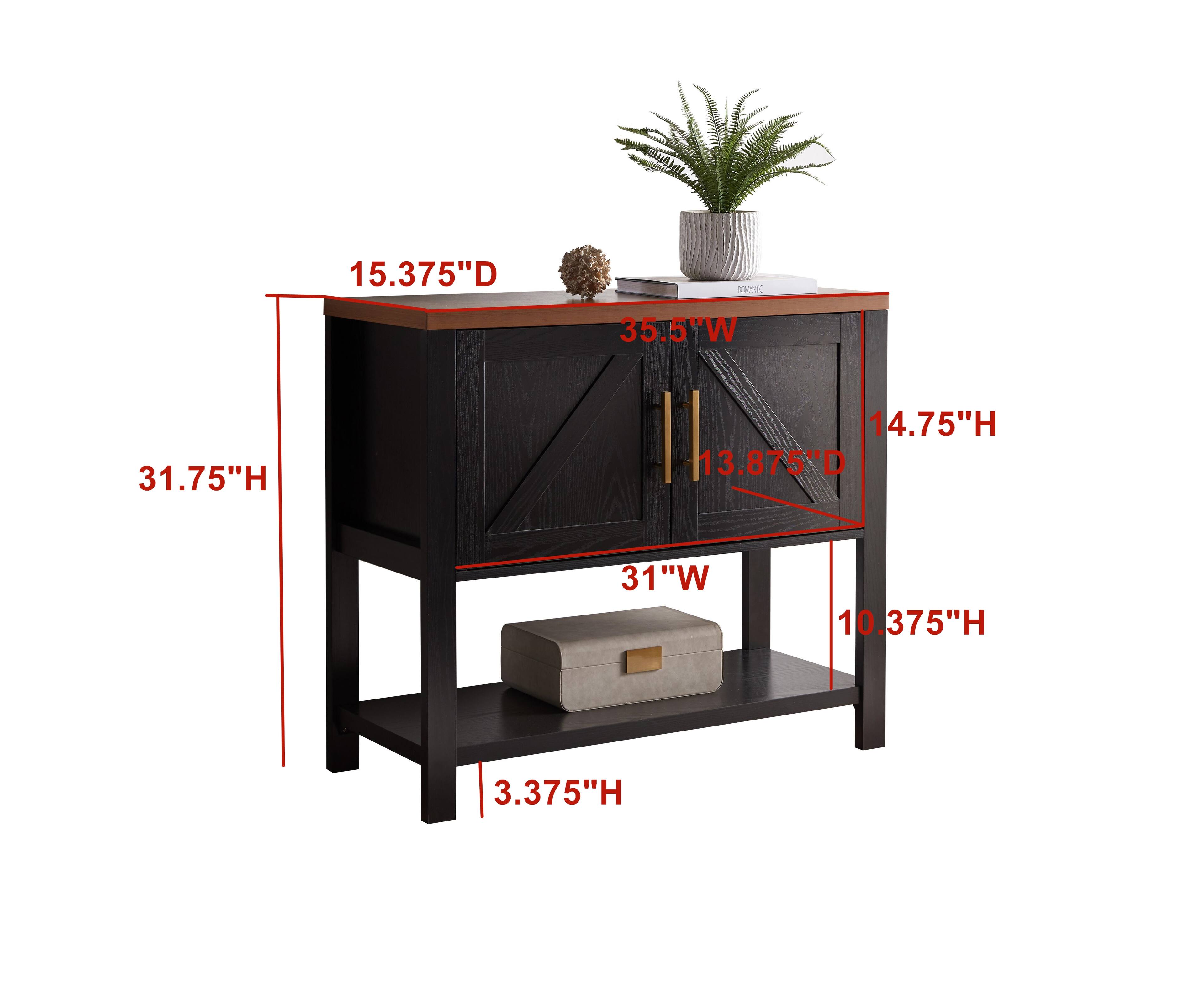 15.375"D  
35.5"W  
31.75"H  
14.75"H  
13.875"D  
31"W  
10.375"H  
3.375"H