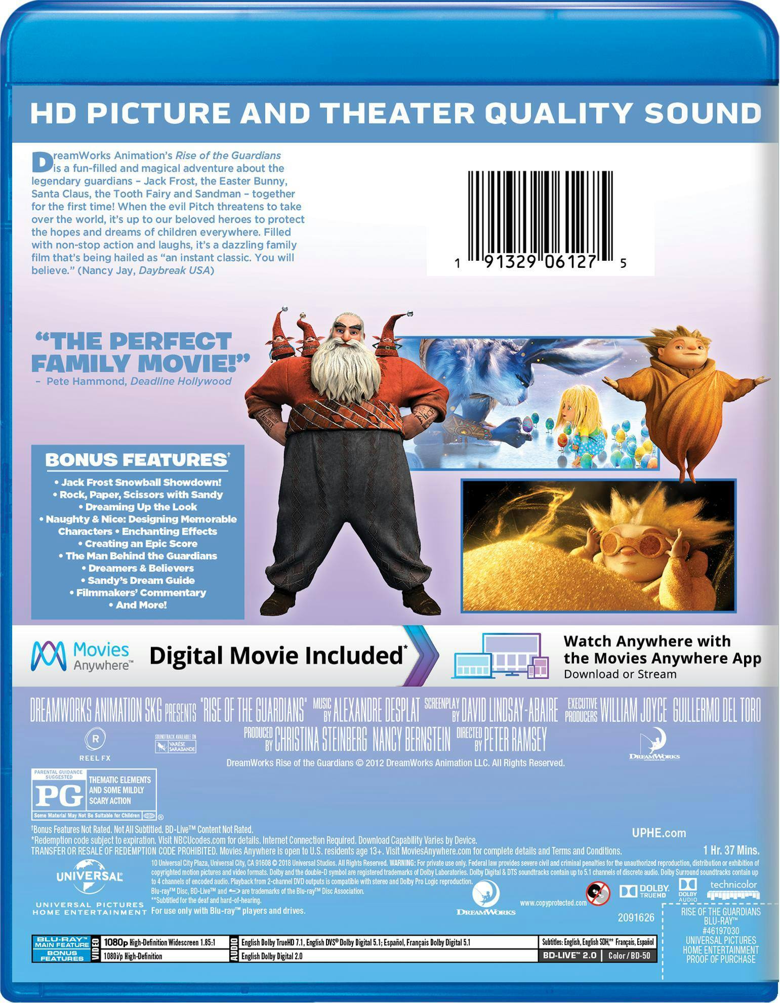 Back. Rise of the Guardians (Digital) [Blu-ray].