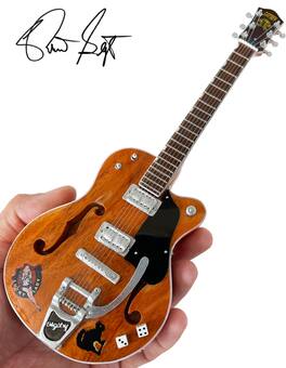 Axe Heaven - Brian Setzer - Brian Setzer Nashville Orange Dice Hollow Body Mini Guitar Replica - Collectibles - Multicolor