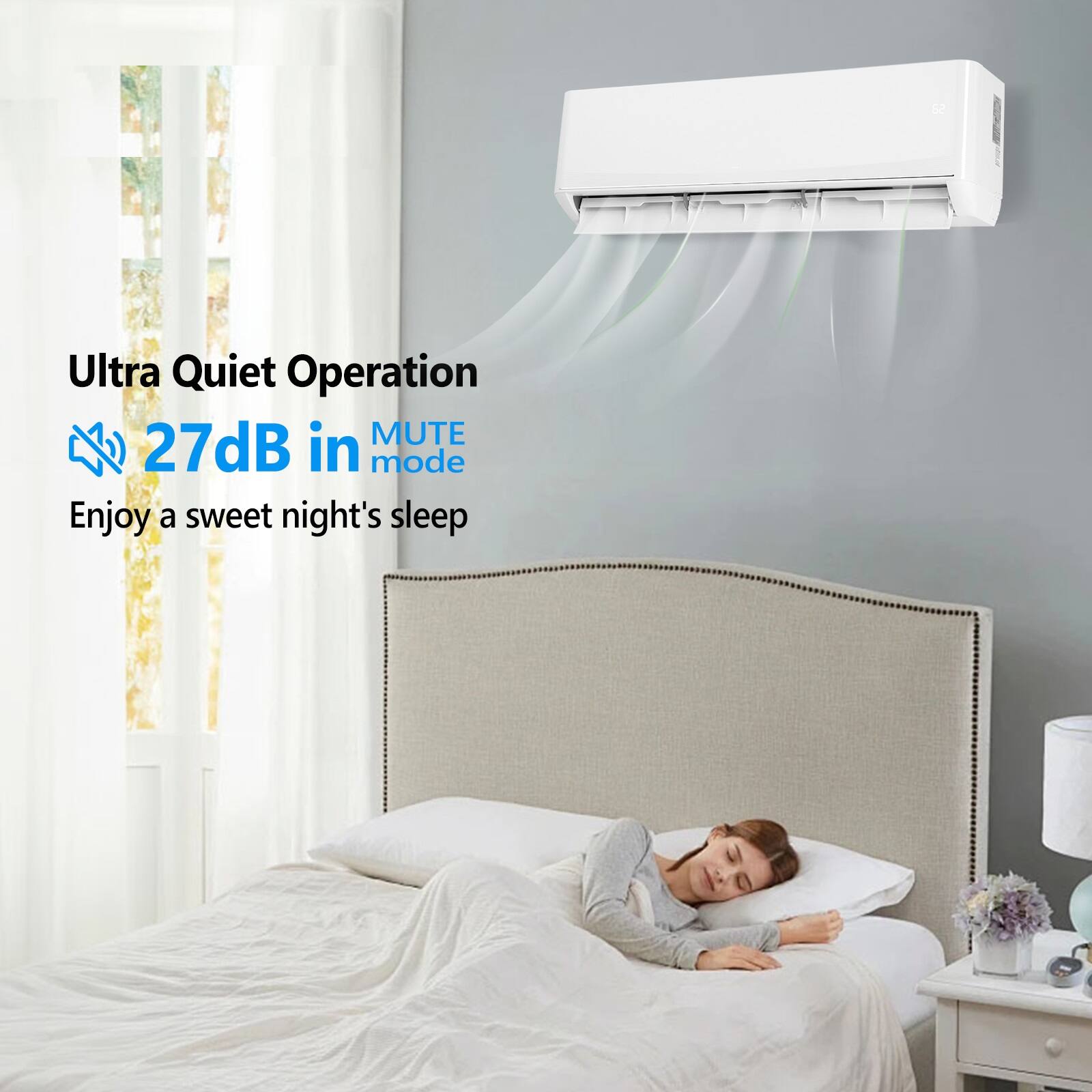 Ultra Quiet Operation  
27dB in MUTE mode  
Enjoy a sweet night's sleep