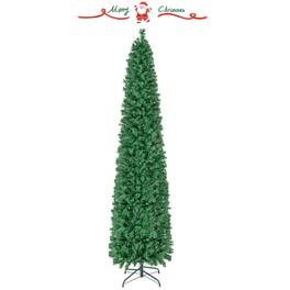 Kadyn - Home Party Christmas Tree Decorations,5/6/7/8 FT Pre-Lit Christmas Pencil Tree with Colorful Fiber Optics -8 ft - Green