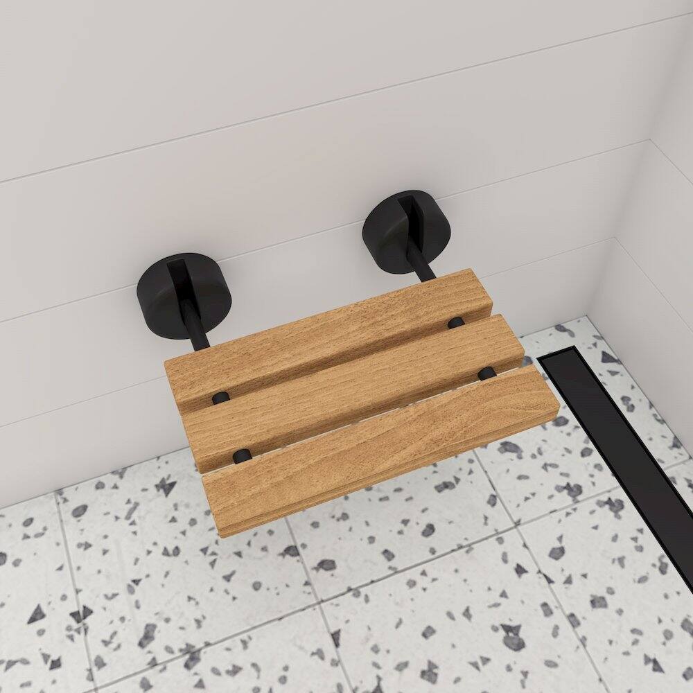 Alt View 1. Alfi - 47" Black Matte Brushed Stainless Steel Linear Shower Drain with Solid Cover - Black.