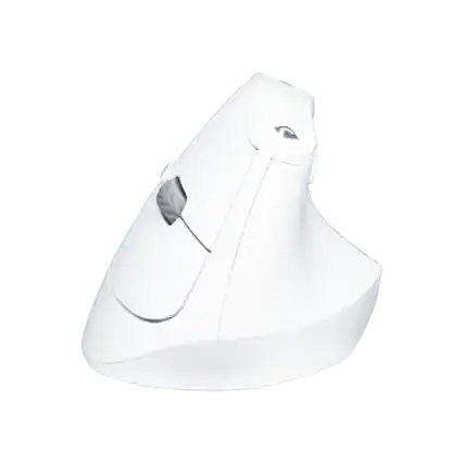 Front. J-Tech Digital - J-Tech Digital Vertical Wireless Ergonomic Mouse with 2.4G and Bluetooth Modes – Adjustable DPI (White) - White.