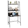 Costway - Ladder Computer Desk, 3-Tier Home Office Writing Study Table with Storage Shelves - Black