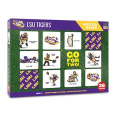 LSU Tigers Match Game
- Quarterback Sneak
- Half Time
- Stiff Arm
- Shovel Pass
- Pocket Punt
- Flea Flicker
- Nose Tackle
Go for Two!
36 Cards
Ages 3+
A Match Game of Football Fun for the Whole Family