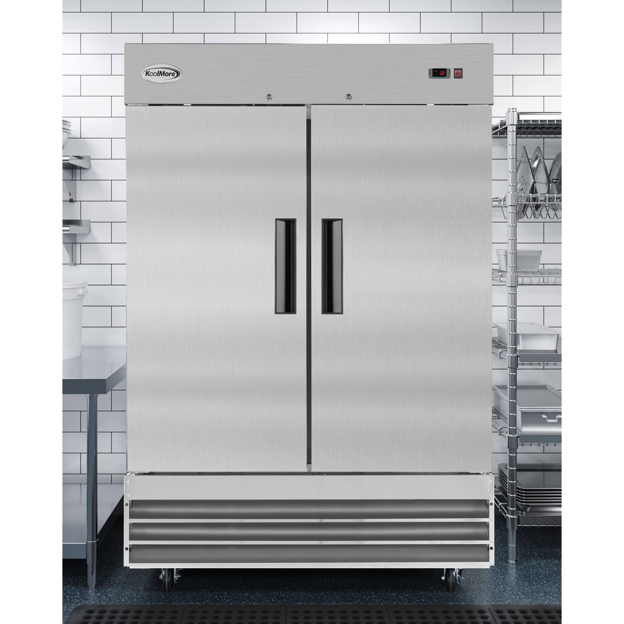 Back. Koolmore - 54 in. Stainless Steel Commercial Two-Door Reach-In Refrigerator - 47 Cu Ft. RIR-2D-SS - Stainless-Steel.