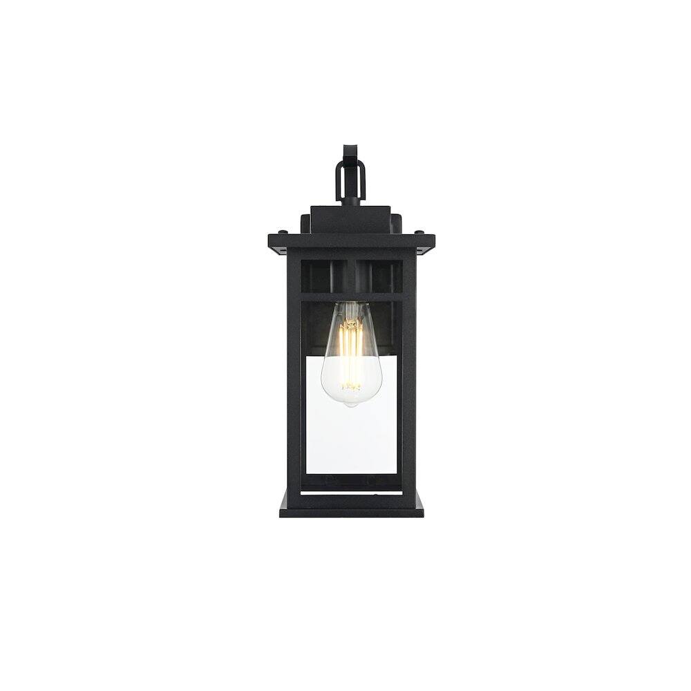 Back. Elegant Lighting - Mercer 7 inch Outdoor Pendant in Black - Black.