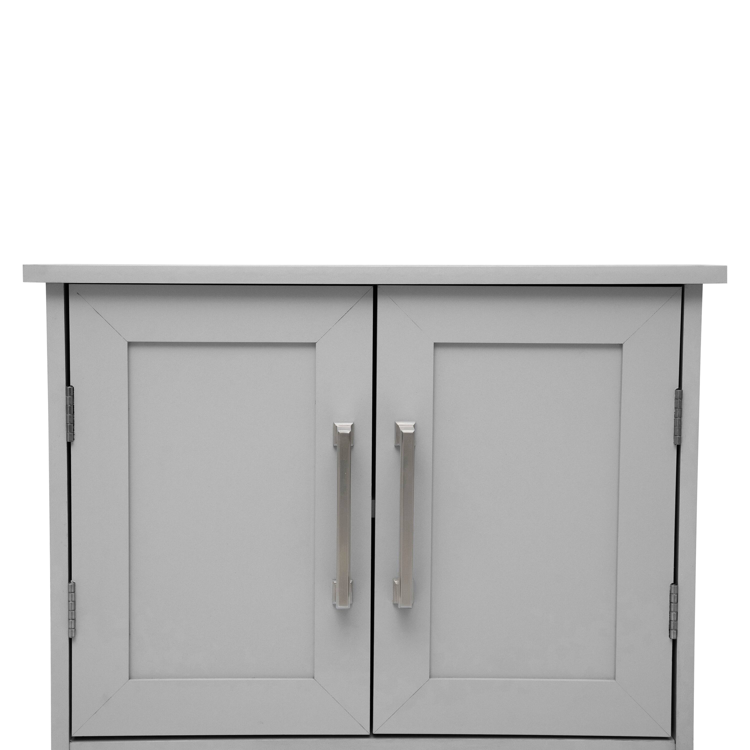 Alt View 10. Emma + Oliver - Modern Bathroom Wall Mount Medicine Cabinet with Magnetic Close Doors - Gray.