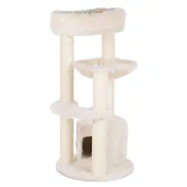 TRIXIE - Baza Junior Jute & Plush 3-Level 39" Cat Tower, Scratching Posts and Condo - Cream