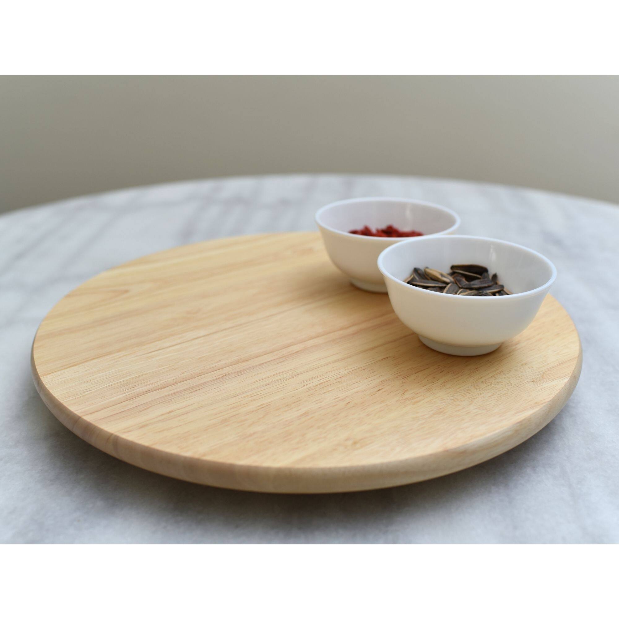 Alt View 8. PJ Wood - PJ Wood Round Natural Wooden Lazy Susan Organizer Kitchen Cabinet Turntable Tray - Natural.