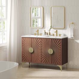 Daylight Bathroom Vanity Basin Included by Modway - White Walnut