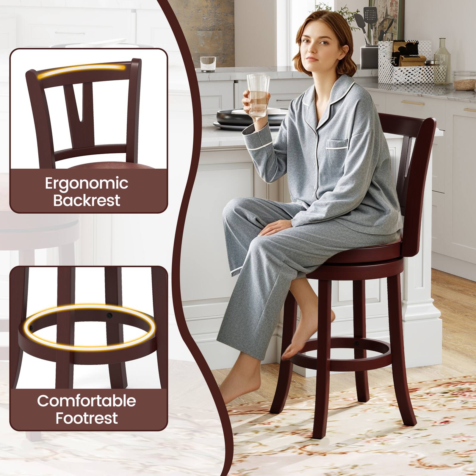 Ergonomic Backrest

Comfortable Footrest