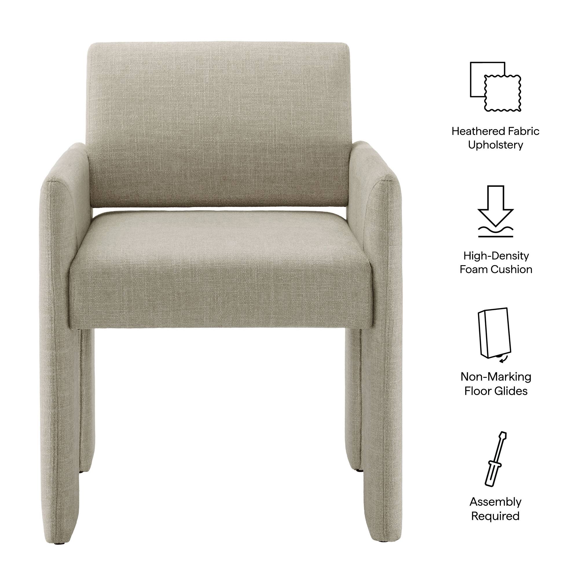 Heathered Fabric Upholstery  
High-Density Foam Cushion  
Non-Marking Floor Glides  
Assembly Required